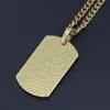 Fashion-Hip Hop Necklace Jewelry Full Rhinestone Iced Out Dog Tag Pendant Gold Necklace For Men