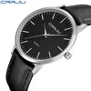 7mm Ultra Thin Men's Watches Top Brand Luxury CRRJU Men Quartz Watch Fashion Casual Sports Watches Business Leather Male Watc173F