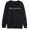 Frauen Freunde Sweatshirt Casual Winter Herbst Warme Hoodies Brief Drucken Weiche Oansatz Chic Pullover Schwarz Grau Neue