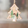 3d de madeira diy árvore de natal pendurado ornamentos pingente sinos santa claus ano novo decoração decorações de Natal para casa