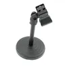 Foldable Desktop Mic Stand Adjustable Angle Foldable Table Tops Microphone Mount Holder Stand Bracket Plastic Black