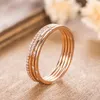 4 piezas exquisito anillo apilable de cristal fino conjunto de anillos de compromiso para mujer, anillo de boda, regalo de compromiso de aniversario, joyería de oro rosa de 14 quilates, tamaño 5-12