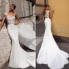 Julie Vino Mermaid Wedding Dresses with Wrap One Shoulder Lace Appliques Bridal Gowns 2020 Sweep Train Wedding Dress vestido de novia