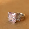 Fashion- Nano Russian Princess Cut Ring 925 feste Sterlingsilber-Satz-Qualitäts-beste Marke Schmucksachen für Frauen