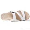 Couro genuíno Chinelos Feminino Luxo Sandals fivela de metal branco Mulheres Cores senhoras sandálias praia do verão ao ar livre qualidade Chinelos topo
