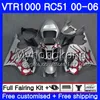 Kit för Honda Silvery Red New VTR 1000 RC51 2000 2001 2002 2003 2004 2005 2006 257HM.47 RTV1000 SP1 SP2 VTR1000 00 01 02 03 04 05 06 FAIRING