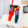 2019 힙 힙 팬츠 빈티지 컬러 블록 패치 워크 코듀로이 카고 하렘 팬츠 streetwear 하라주쿠 조깅 스웨트 팬츠 코튼 팬츠 1