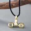 Sport Fitness Necklace Weight Lifting Luck Dumbbell Pendant Necklace For Men Jewelry Weightlifting Charm Vintage Women