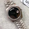 Ny stil 41mm automatisk rörelse Watch Men Date Just Black Dial 316 Rostfritt band Male Watch275i