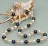 Collier de perles d'aquaculture d'eau douce, noué à la main, 5 styles multicolores, 8 à 9mm, 18 pouces, bijoux à la mode