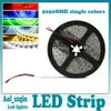 Toppkvalitet 5050 SMD LED-band Ljus Enkelfärg Pure Cool Warm Vit Röd Grön Blå Gul Non-Vattentät 300LEDS 5M / REEL