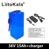 LiitoKala 36v 15ah 500W electric bike battery 36V 15AH Lithium battery 36v battery with 15A BMS + 42V 2A charger