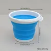 Portable folding barrel silica gel plastic water bucket outdoor car washing and fishing traveling house multifunctional 10L51