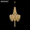 Modern Pendant Lamps Golden Chandelier Indoor Lighting Post Chain Aluminum Suspension Hanging Drop Lustre for Living room Hotel Project Lights