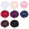 Big Size Silky Satin Bonnet voor Vrouwen Dag Nacht Slaap Cap Beauty Salon Make Up Headwear Dames Solid Color Head Wrap Nieuwe Mode