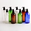 500ml 16.7oz Empty PET Plastic Pump Bottles Refillable Bottle for Cooking Sauces Essential Oils Lotions Liquid Soaps or Organic Beauty Produ