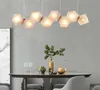 Nordic postmodern creative personality glass Pendant Lamps fashion long DNA designer model room living room chandelier E14 MYY