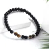 Chakra Bracelet Men Black Lava Healing Balance Beadsレイキ仏祈りの天然石ヨガブレスレット女性ストーンビーズブレスレット