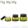 Slanted Shoulder Glass Cream Bottles 15g 30g 50g Cosmetic Jars Hand Face Packing Bottles 300Pcs Lot Free DHL Shipping