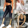 Women Yoga gilding Leggings Fitness Metallic Casual Sports Tights High Waist Running Gym Sportswear Slim Pencil Pants Capris 8pcs LJJA2313