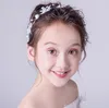 Beauté argent fleurs filles pièces de tête fleur filles pièces de tête bandeaux filles diadème de mariage/couronne accessoires pour enfants H323051