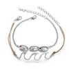 Fala skorupowa łańcuch stóp wielowarstwowy srebrna skorupa Bransoleta Bransoletka plażowa moda biżuteria dla kobiet woli i piaszczyste