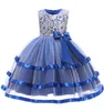 vestido de menina azul real