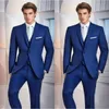 Classic Designed Groom Tuxedos One Button Peak Lapel Groomsmen Wear Customized Wedding Suits Excellent Man Suits(Jacket+Pants+Vest+Tie)