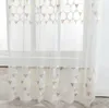 シアーカーテンシンプルな六角形のスター刺繍入り画面のバルコニースタディリビングルームベッドルームホワイトカーテン