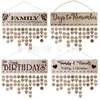 15 Styles DIY Wall Calendar Family Friends Happy Birthday Printed Wooden Calendar Birthday Reminder Board Home Hanging Decor Gifts