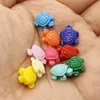 100pcs Mix Color Carving Little Sea Turtle Coral Beads 12mm Loose Small Tortoise Coral Beads DIY Jewelry Making Accessories247E