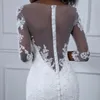 Hot Afrikaanse kant Trouwjurken Illusie Half Mouwen Sweetheart Robe de Mariée en Dentelle Tulle Sweep Trein Bruidsjurken Gratis verzending