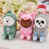 We bare bears lovely doll keychain figures toy Grizzly Panda Icebear cosplay key ring pendant accessories kids Gift5278662