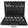 Gouden bestek Set Luxe Servies Set 304 Rvs Diner Set Fork Mes Lepel Servies Party Silverware met geschenkdoos T200430