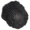 360 welle 8mm volle spitze toupee 4mm afro kinky curl volle pu mens perücke 10A indische jungfrau Menschenhaar Ersatz für schwarze Männer