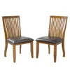 Conjunto de 2 jantar cadeira conjunto com Almofada PU coberto e pernas de madeira sólido castanho