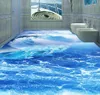 Photo N'importe quelle taille Fond d'écran imperméable à l'eau 3D Ocean Wave pour le mur de la salle de bain