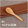 Cucchiai di legno Cucchiaio grande con manico lungo Bambini Zuppa di riso in legno Dessert Caffè Tè Stoviglie6394023