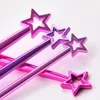 5pcs pennelli per trucco rosa pennello per fard in polvere viola pennello per trucco carino Sailor Moon con bacchetta a stella capelli morbidi miglior regalo di Natale per donne