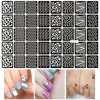 400 stycken nagel vinyl stencil kit nagel guide mall klistermärke för nagel art diy airbrush stencil tips dekaler blandade 36 mönster