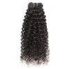 Naturfärg 3 buntar Jerry Curly Human Hair Extensions Afro Style Brasilianska Peruanska Malaysiska Indiska Remy Weft