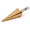 Steel Titanium Step Drill Biter 3-12mm 4-12mm 4-20mm Stegkegel Skärverktyg Stål Träbearbetning Trämetallborrningssats