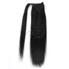European 100g 12 to 26 inch Natural Color Magic Wrap Ponytail Clip In Straight Horsetail 100% unprocessed Virgin Human Hair Extensions