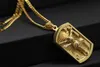 Mens Gold Color Lord's Prayer Crucifix Jesus Piece Christ Dog Pendant 24 "Inch Miami Cuban Chain Hip Hop Necklace4958663