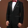 Style classique un bouton noir marié Tuxedos cran revers hommes costumes mariage/bal/dîner meilleur homme Blazer (veste + pantalon + cravate) W306