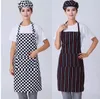 Avental adulto de meio comprimento ajustável listrado el restaurante chef garçom avental cozinha cozinhar avental chef hat1671092