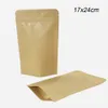 25 teile/los Getrocknete Früchte Lebensmittel Lagerung Kraft Papier Tasche Grip Dichtung Mylar Folie Verpackung Tasche Snack Cookie Süßigkeiten Verpackung Beutel 17x24 cm