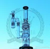 factory Beautiful beaker glass water bong with fritted glass disc perc glass bong heady bubbler purple green water pipe with downstem