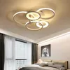 Ideale Circel Rings Kaffee/Weiß Moderne LED-Deckenleuchten für Wohnzimmer Schlafzimmer Zuhause RC + dimmbare Deckenlampenbefestigungen