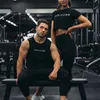 Marka Erkek Kolsuz Gömlek Yaz Pamuklu Erkek Tank Tops Spor Salonu Giyim Vücut Geliştirme Fanjiz Fitness Tanktops Tees